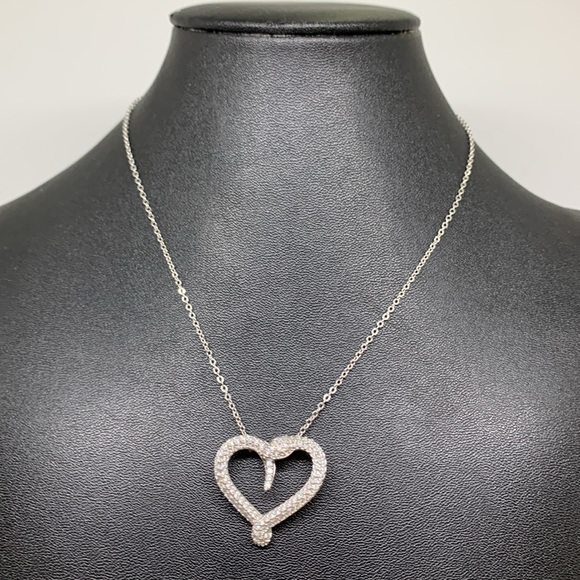 Swarovski Snake Heart Shaped 525 Silver Bling Necklace - Picture 2 of 5